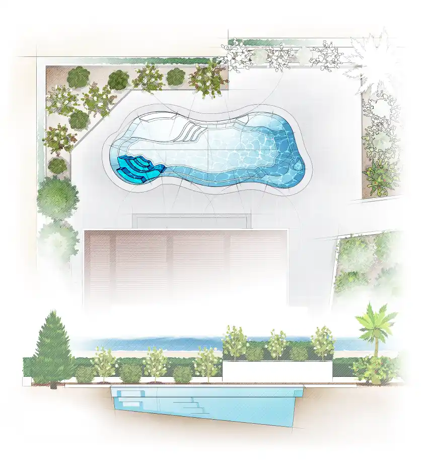 The Aria pool model by Aviva: Architectural drawing and key features