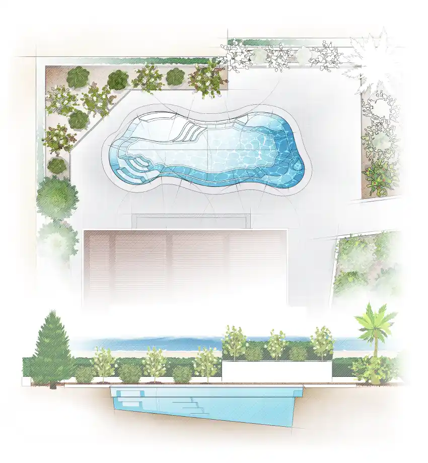The Aria pool model by Aviva: Architectural drawing and key features