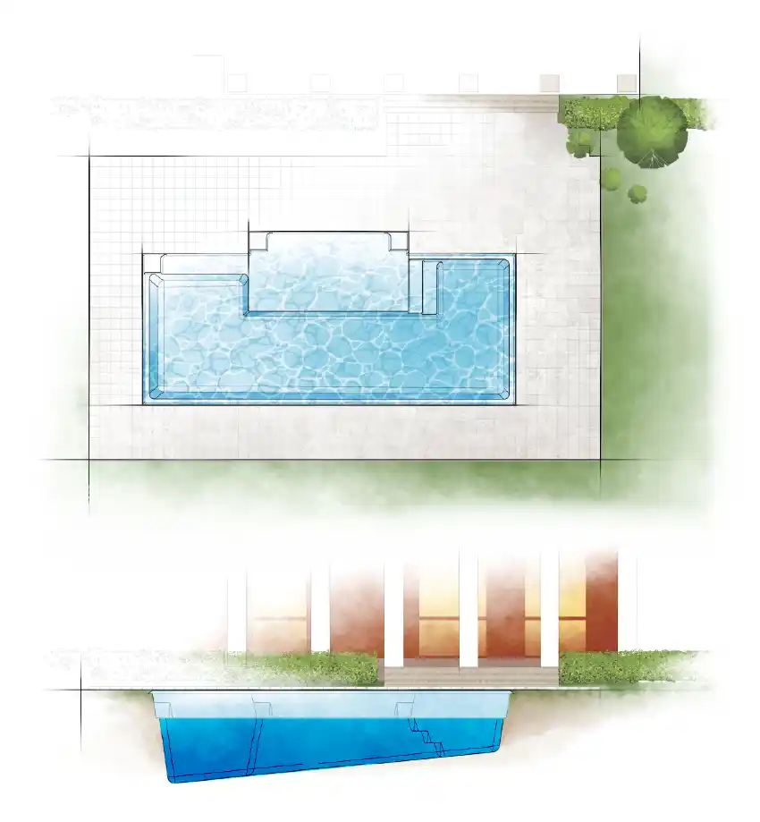 The Dynasty pool model by Aviva: Architectural drawing and key features
