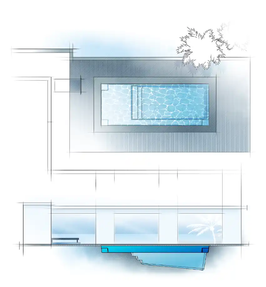 The Ovation pool model by Aviva: Architectural drawing and key features