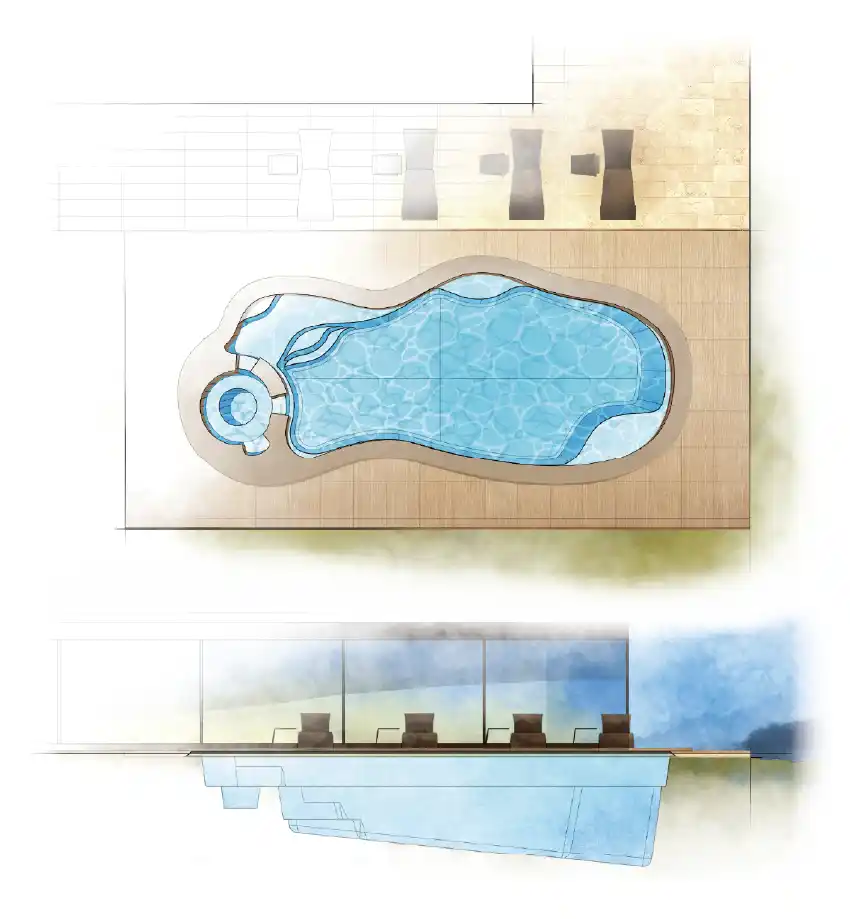 Key features of the Serene backyard pool