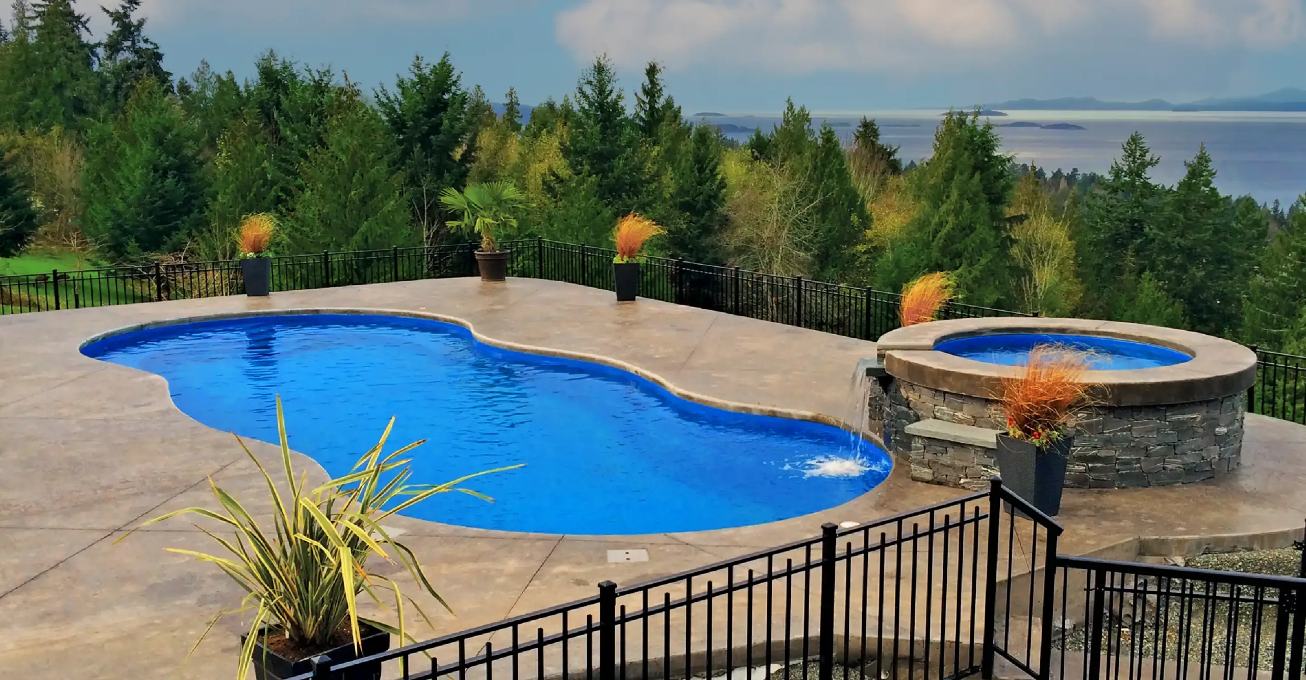 The Opus Backyard Fiberglass Pool Design