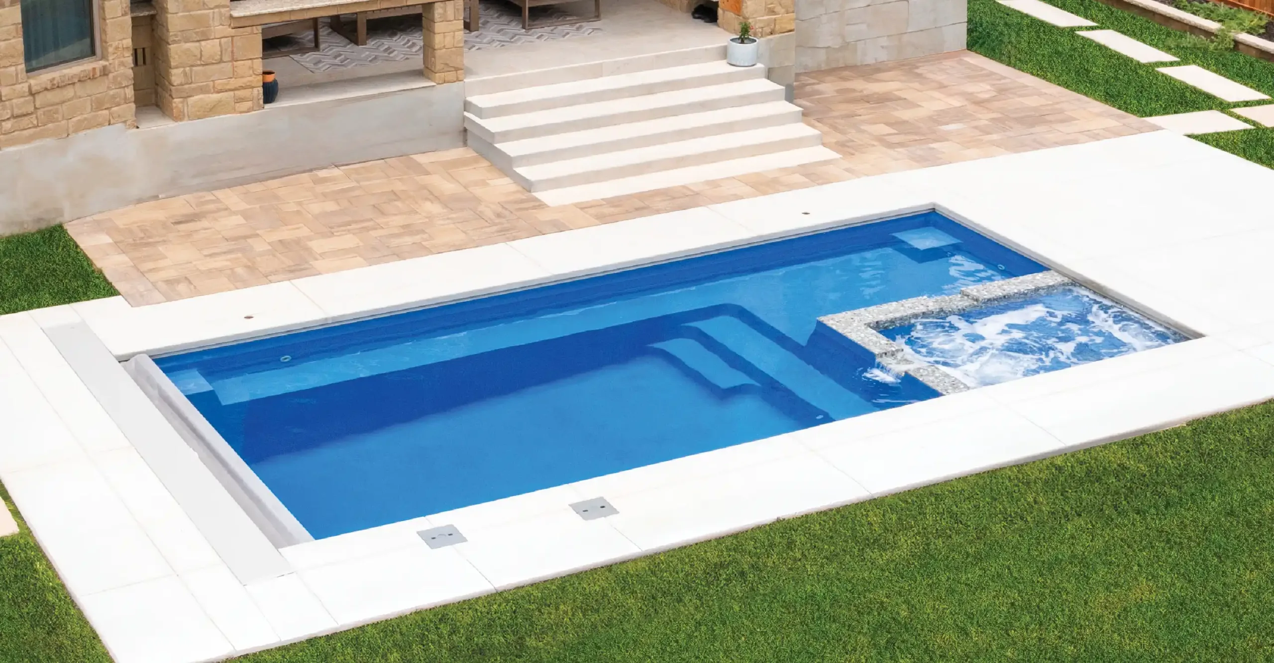 The Triumph Backyard Fiberglass Pool Design