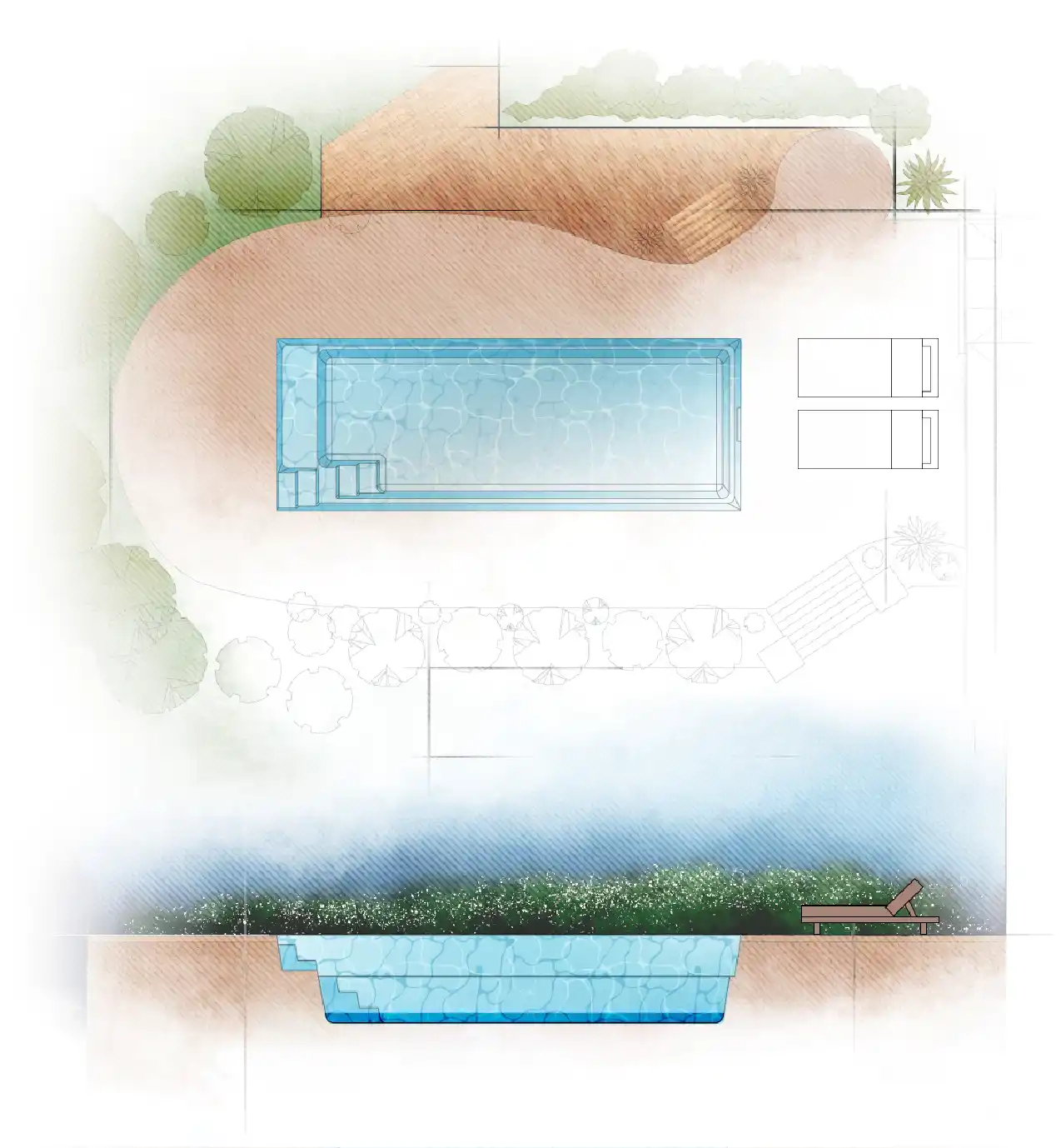 The Aurora backyard swimming pool key features