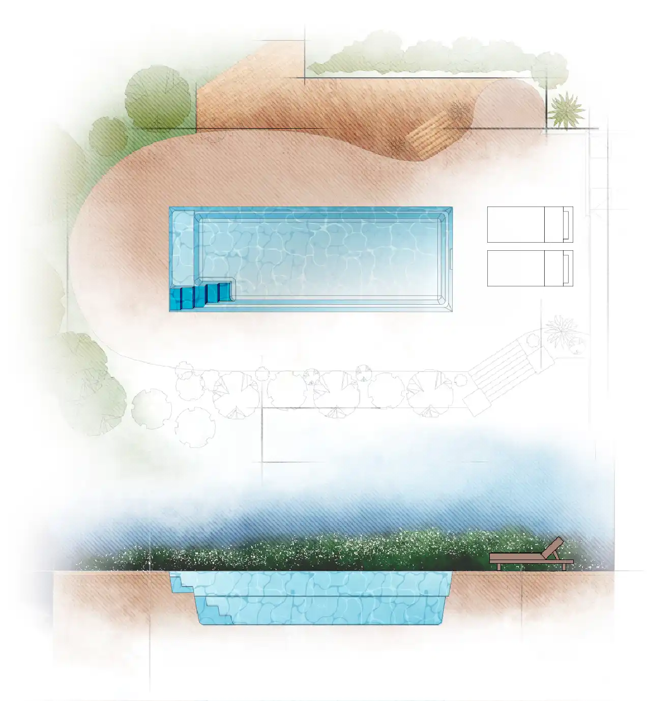 The Aurora backyard swimming pool key features