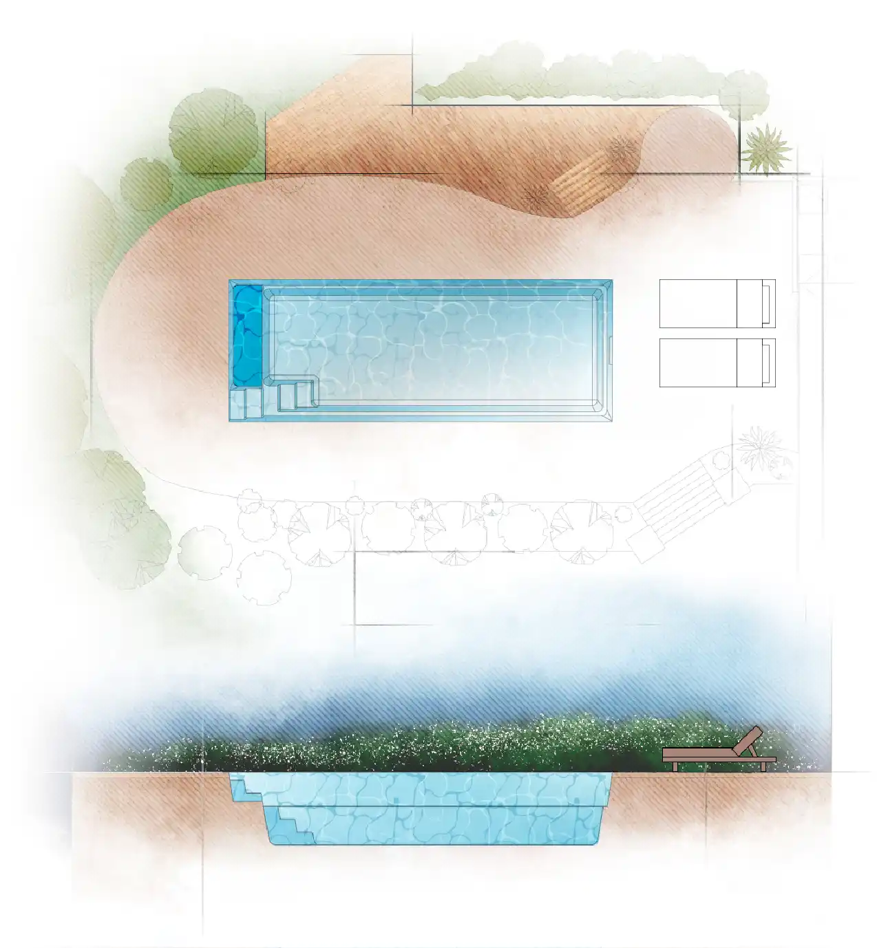 The Aurora backyard swimming pool key features