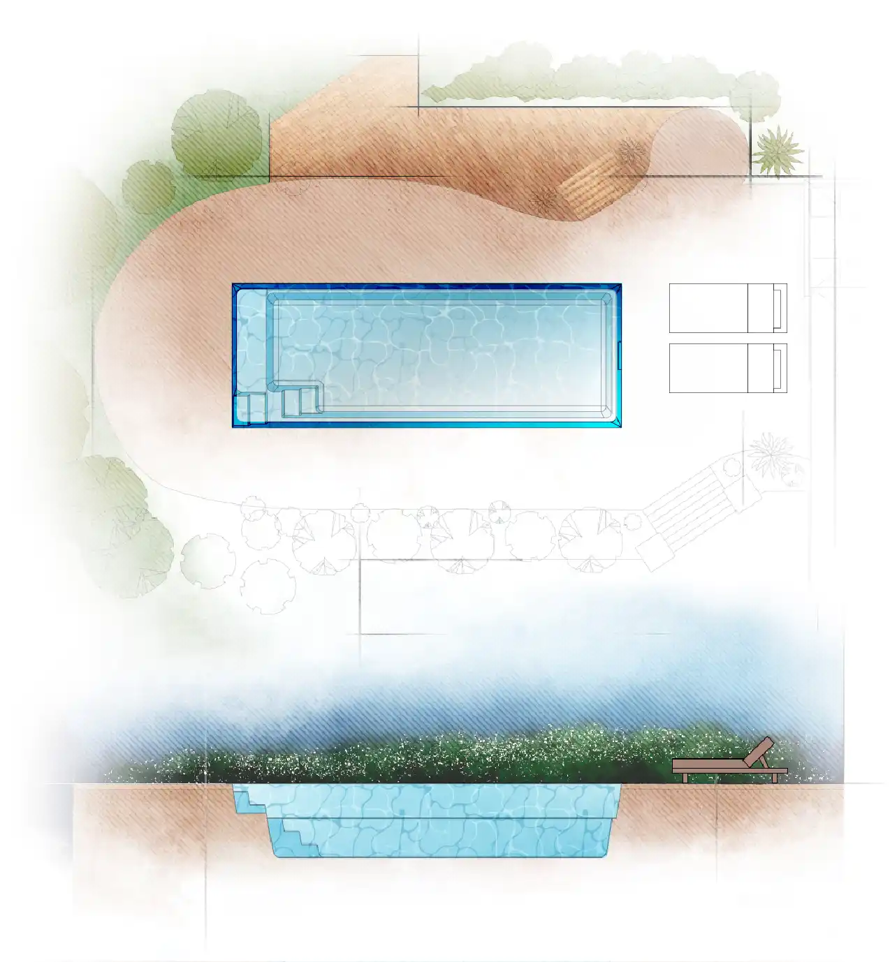 The Aurora backyard swimming pool key features