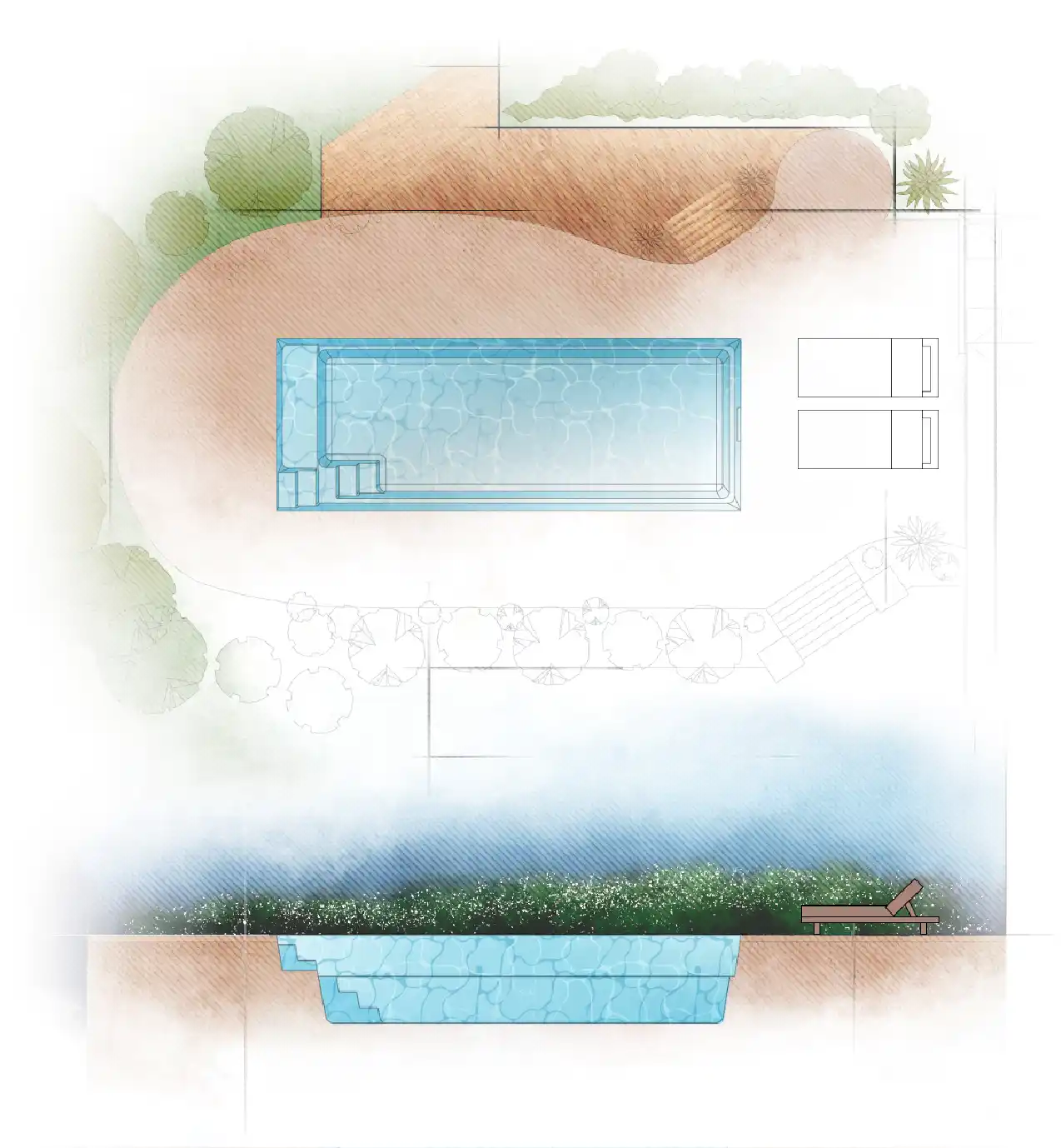 The Aurora backyard swimming pool key features